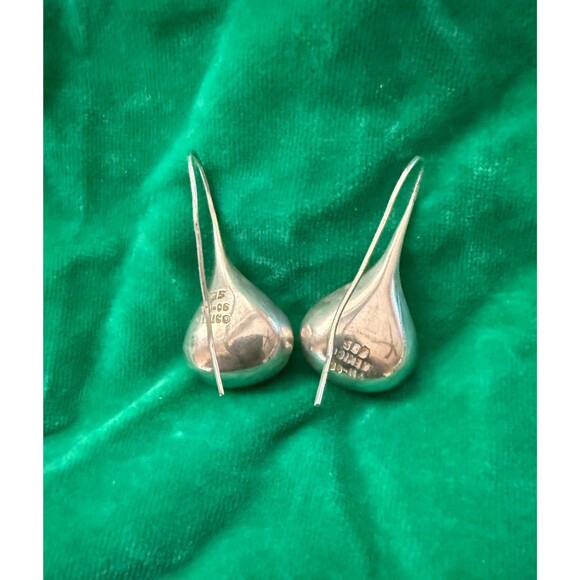 Vtg 925 Taxco Sterling Silver Mexico TH-04 Solid Drop Dangle Earrings 17 grams - Picture 2 of 3